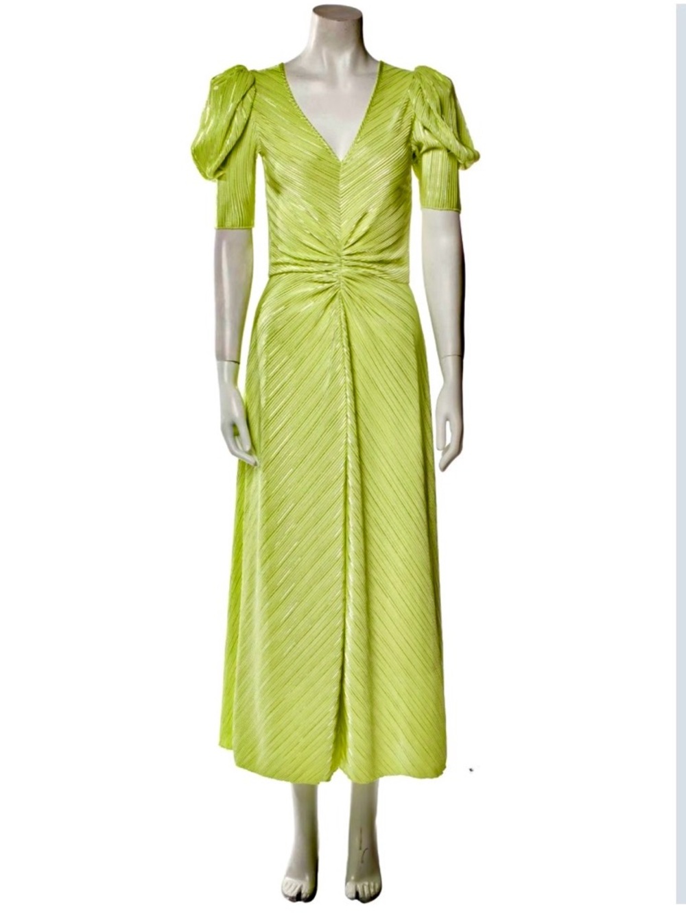 This ROTATE BIRGER CHRISTENSEN midi dress features silver thread detailing. Sz 6